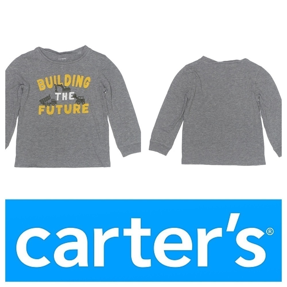 CARTER’S Boy’s Gray Graphic Long Sleeve Tee - 3T